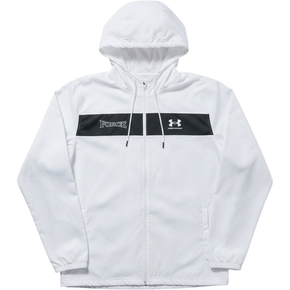 Under Armour Force Jacket Mens XL White Black Solid Loose Fit 2021 1361621